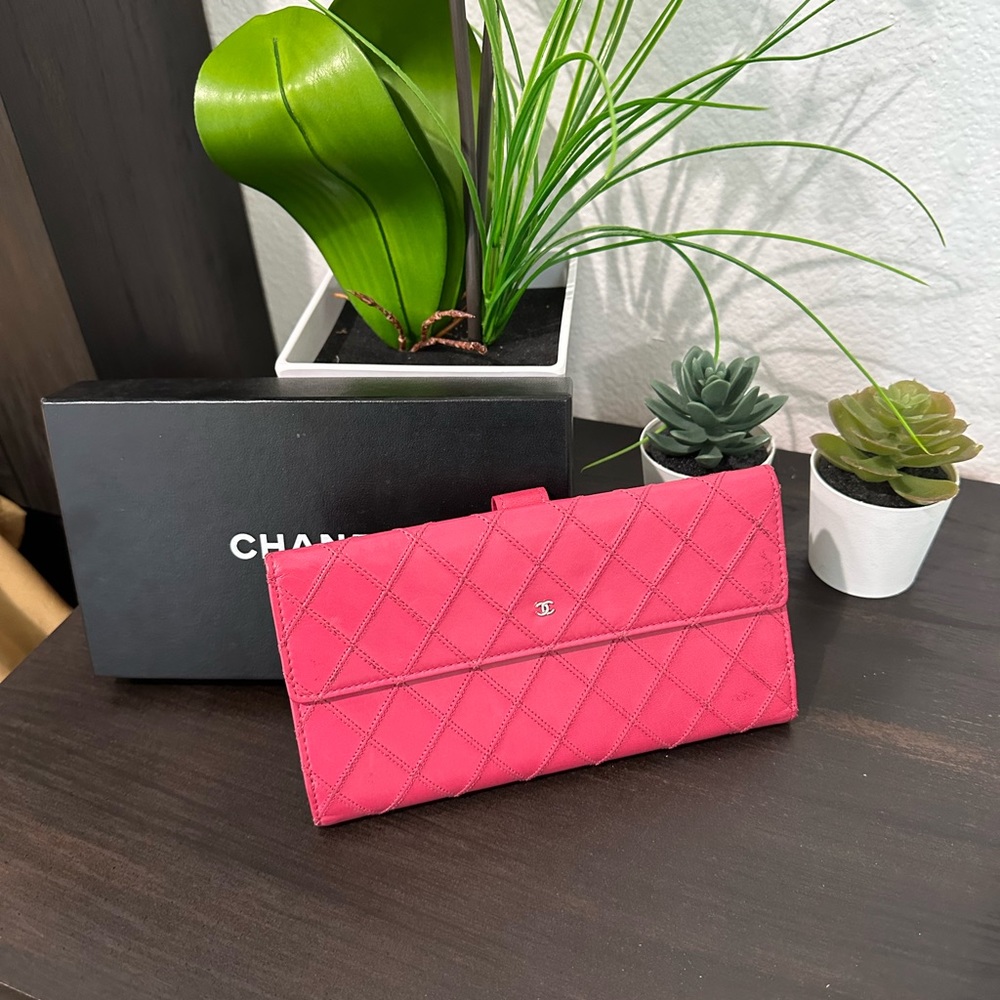 CHANEL Quilted Long Wallet Organizer